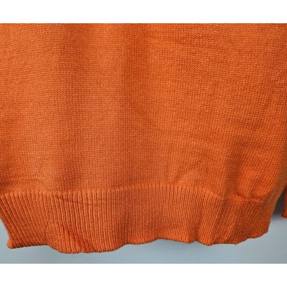 Womens 2XL  Halloween Orange Sweater Pumpkin Face Design Cozy & Fun Festive - Picture 9 of 11